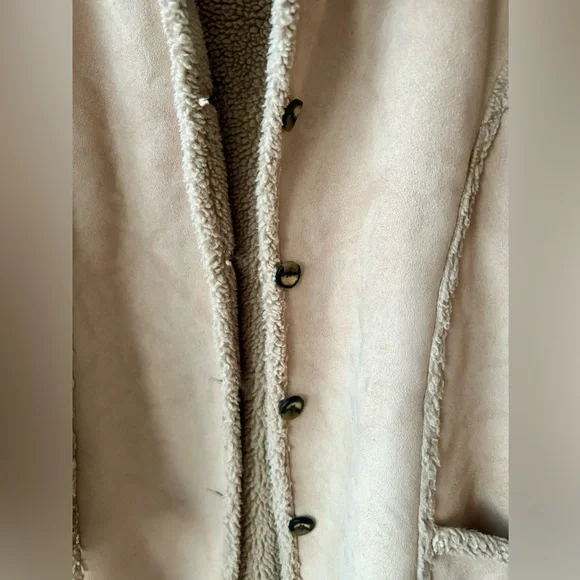 LL Bean Suede Sherpa Jacket Size XL - Picture 3 of 9